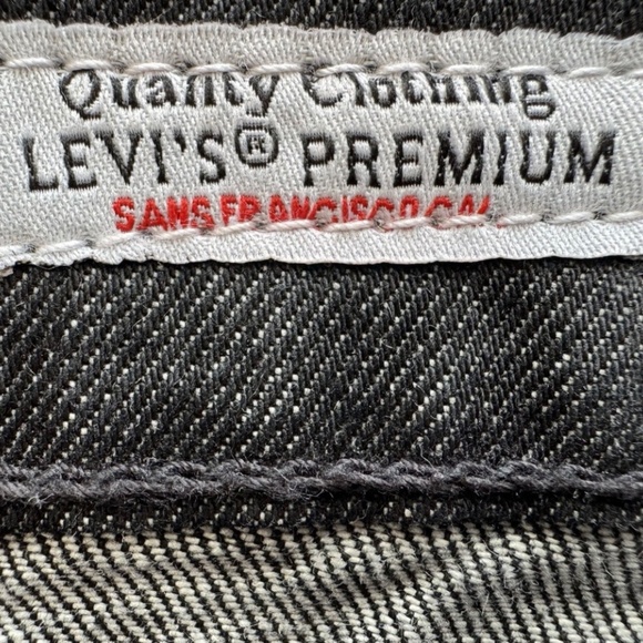 Levis 501 Original Fit Button Fly Straight Leg Denim Black Jeans Men 38x32 - Picture 3 of 7